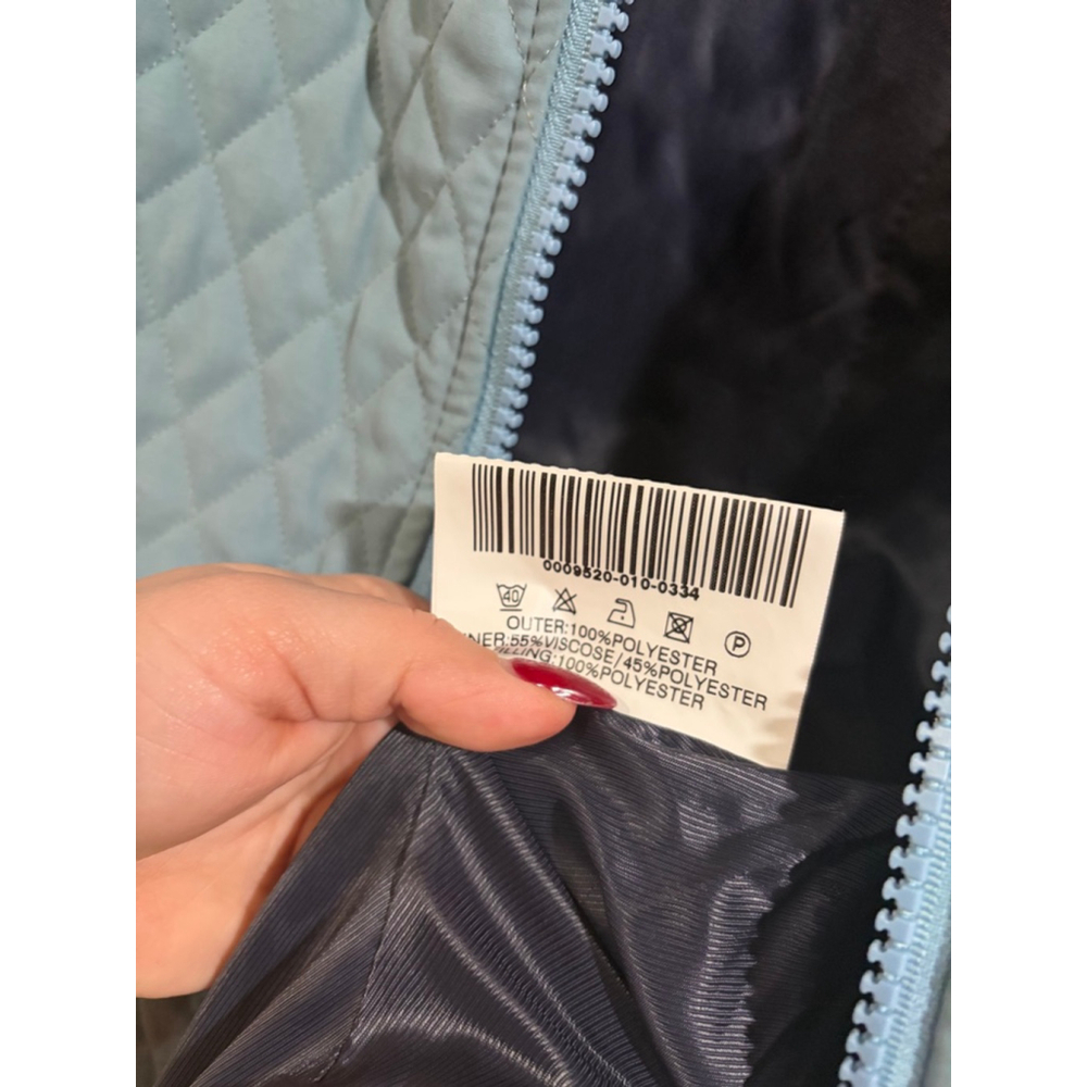 Barbour Quilted Vest Blue Diamond Quilt Zip Pockets Women’s US 10 UK 14 - Picture 5 of 11